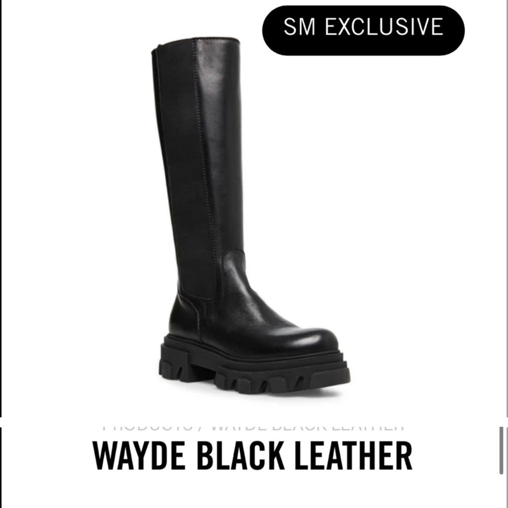 Steve Madden Wayde Black leather boots. 11B